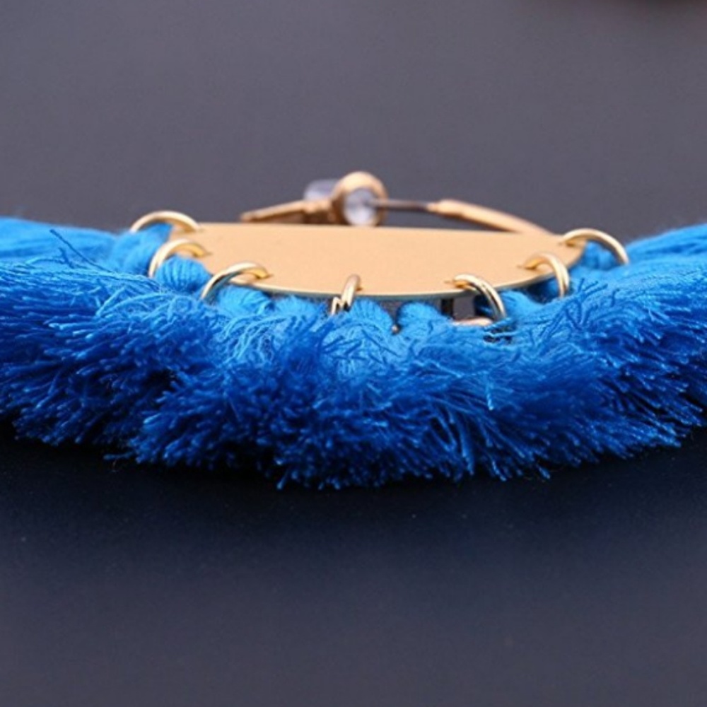💥[2 for $20]💥 Cobalt Blue Flare Tassel Earrings - Picture 5 of 7